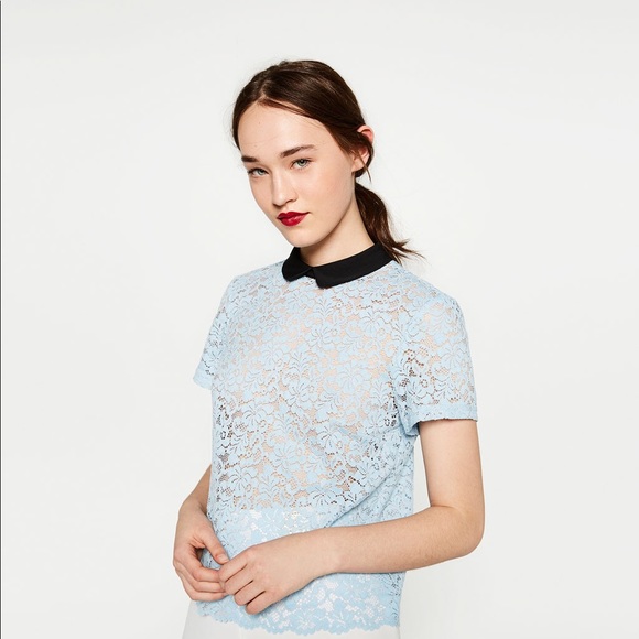 Light blue lace blouse Clearance